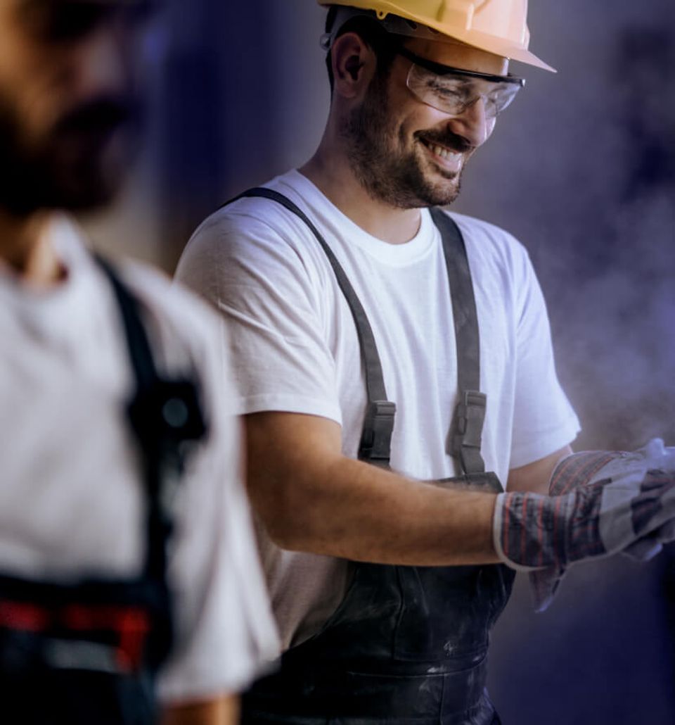 A man working on a construction site